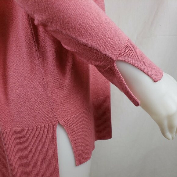H&M Lightweight Tunic Sweater Womens M Top Rose Pink Drop Shoulder Pullover - Picture 4 of 12